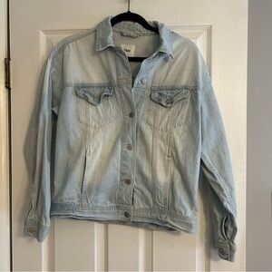 YMI Women's Light Denim White Washed Denim Jean Jacke size Medium